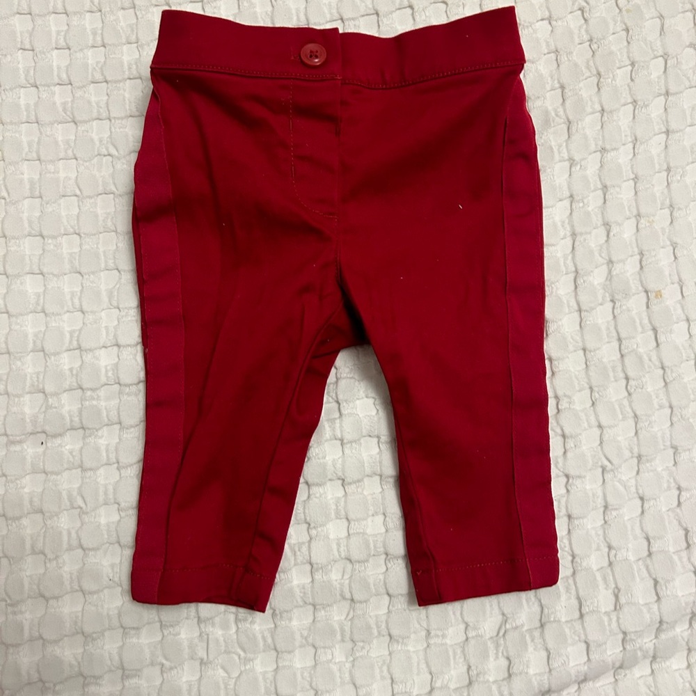 Janie and Jack baby girl pants with satin ribbon on side 3-6 months